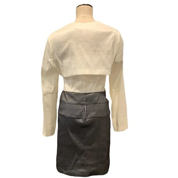 Jessica McClintock Formal Cocktail Party Strapless Dress & Jacket Gray 206A - Picture 4 of 12